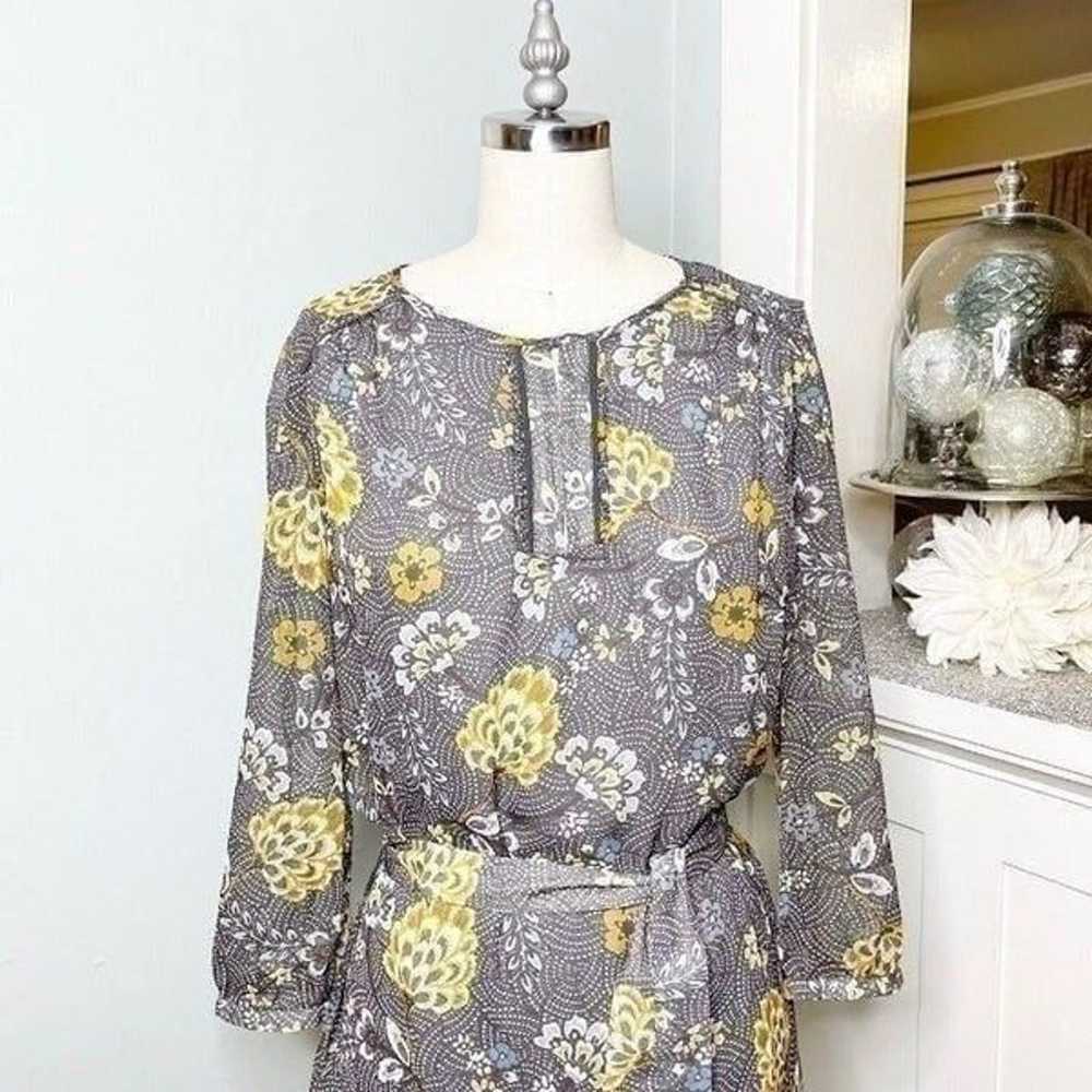 Burton of London Gray Floral Shirt Dress 36 Small - image 3