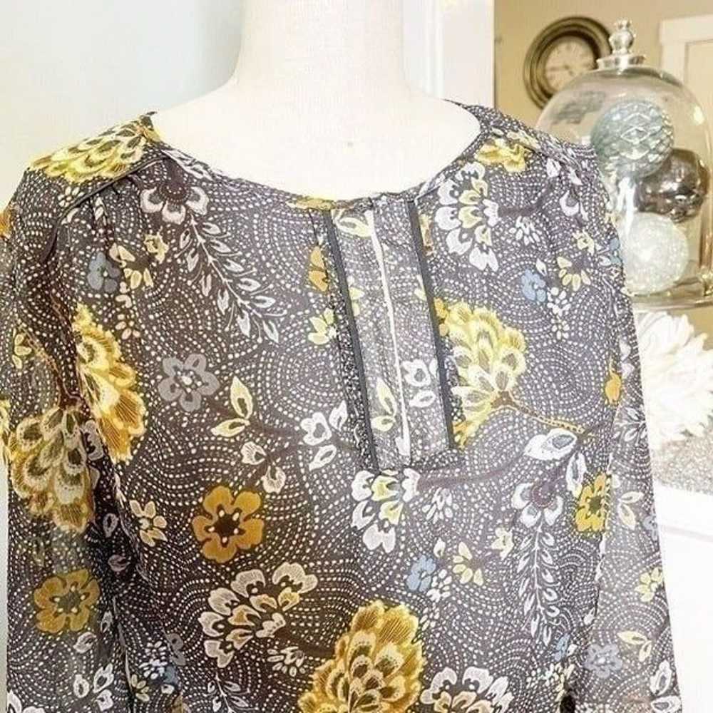 Burton of London Gray Floral Shirt Dress 36 Small - image 5