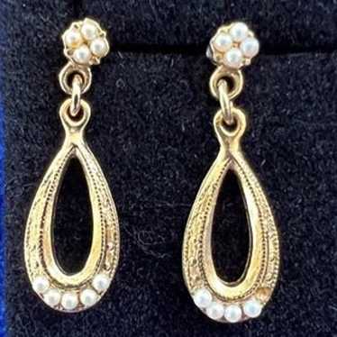 Vintage 1928 Jewelry Co. Gold Tone with Seed Pear… - image 1