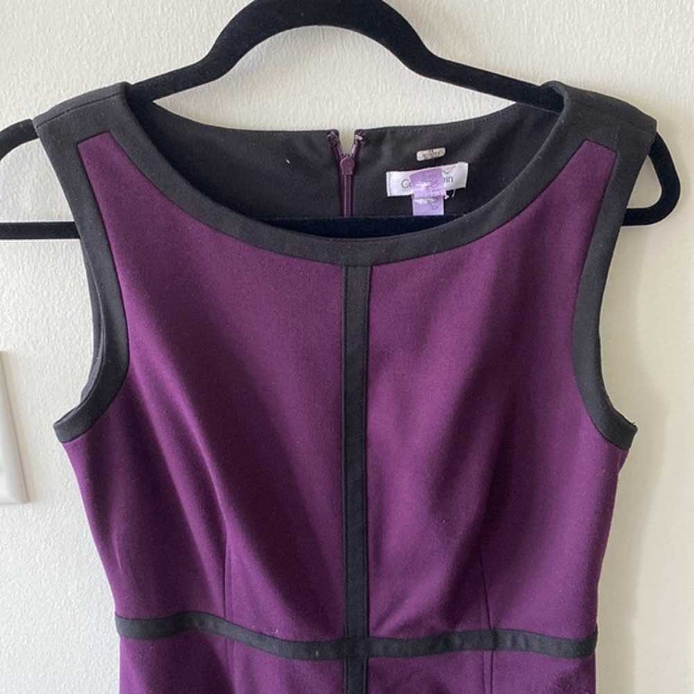 Calvin Klein | Size 6 | Black and Purple Dress - image 2