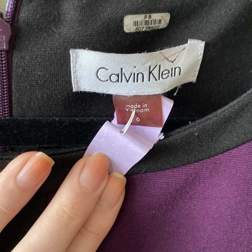 Calvin Klein | Size 6 | Black and Purple Dress - image 7