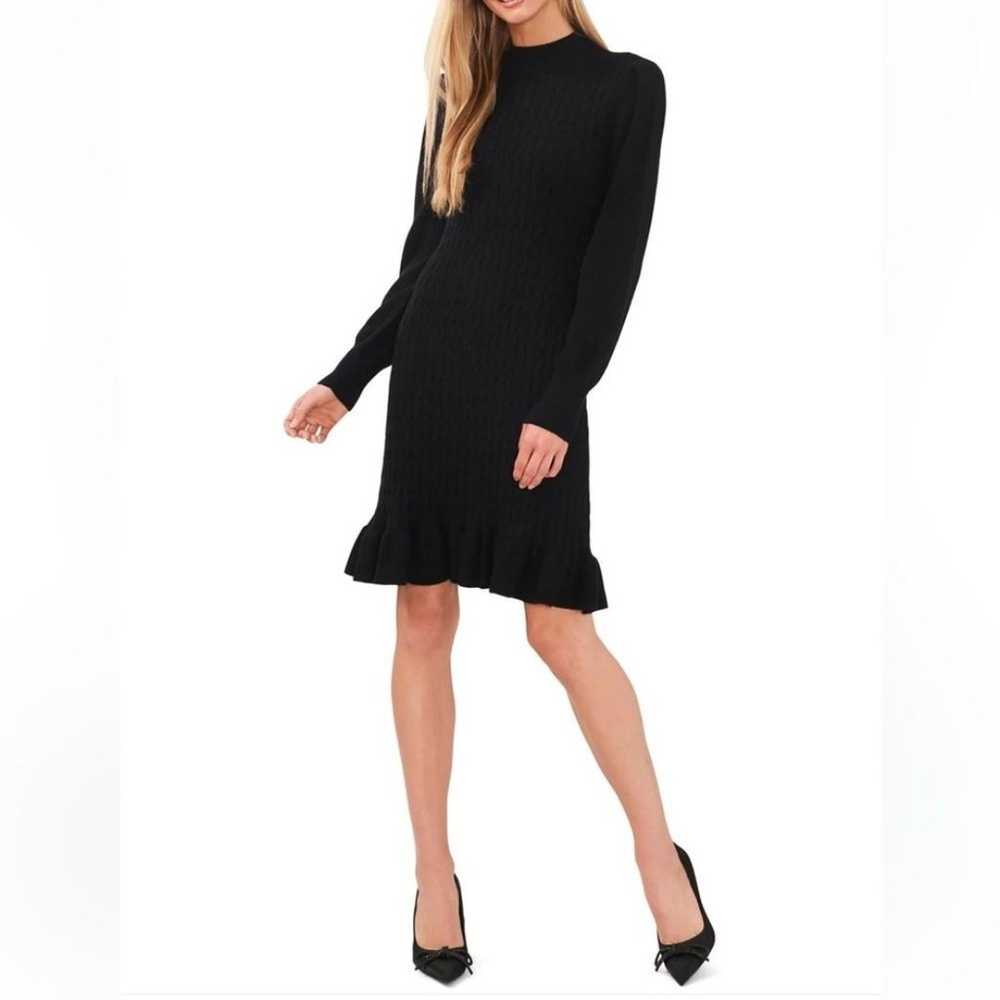 CeCe Long Sleeve Cable Knit Mock Neck Midi Women'… - image 2