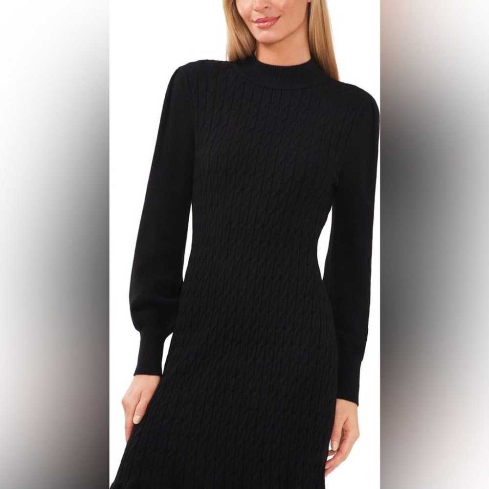 CeCe Long Sleeve Cable Knit Mock Neck Midi Women'… - image 3