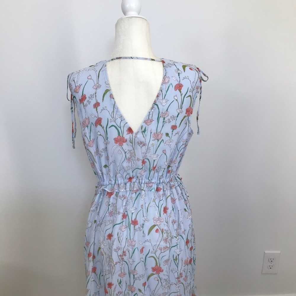 Banana Republic Blue Floral Ruched Maxi Dress sz … - image 8