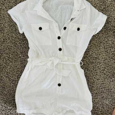 White linen romper