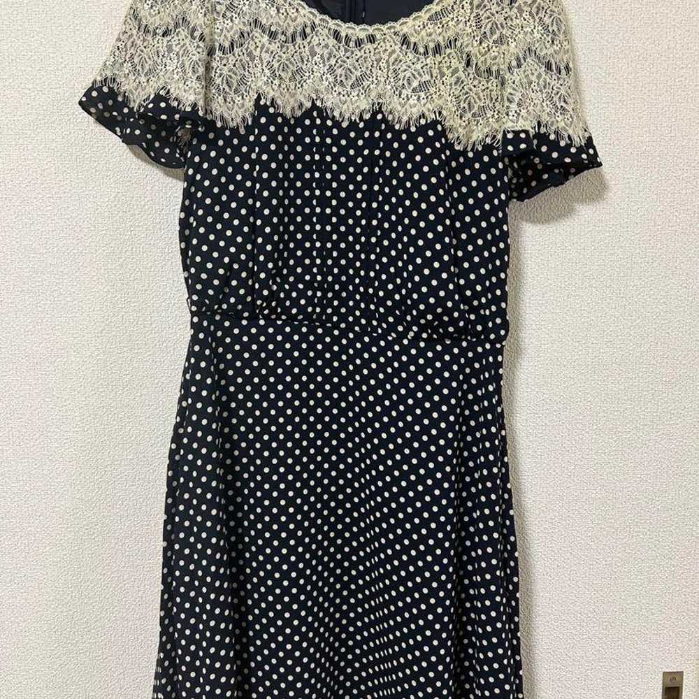 Debut de Fiore Navy Polka Dot Knee-Length Dress - image 1