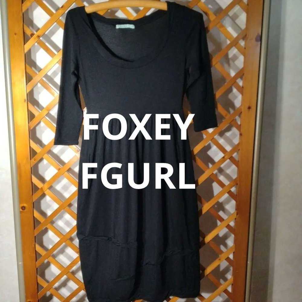 FOXEY FGURL Black Long Sleeve Knee-Length Dress S… - image 1