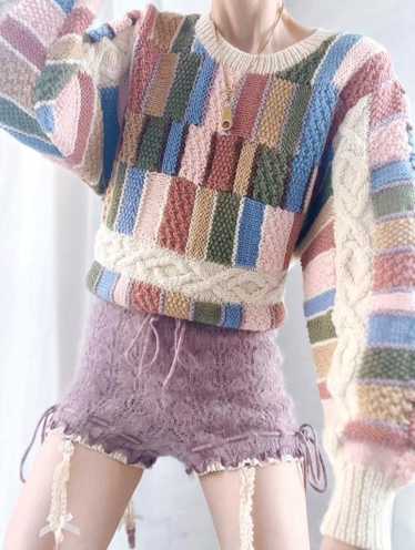 wool cable knit color black jumper