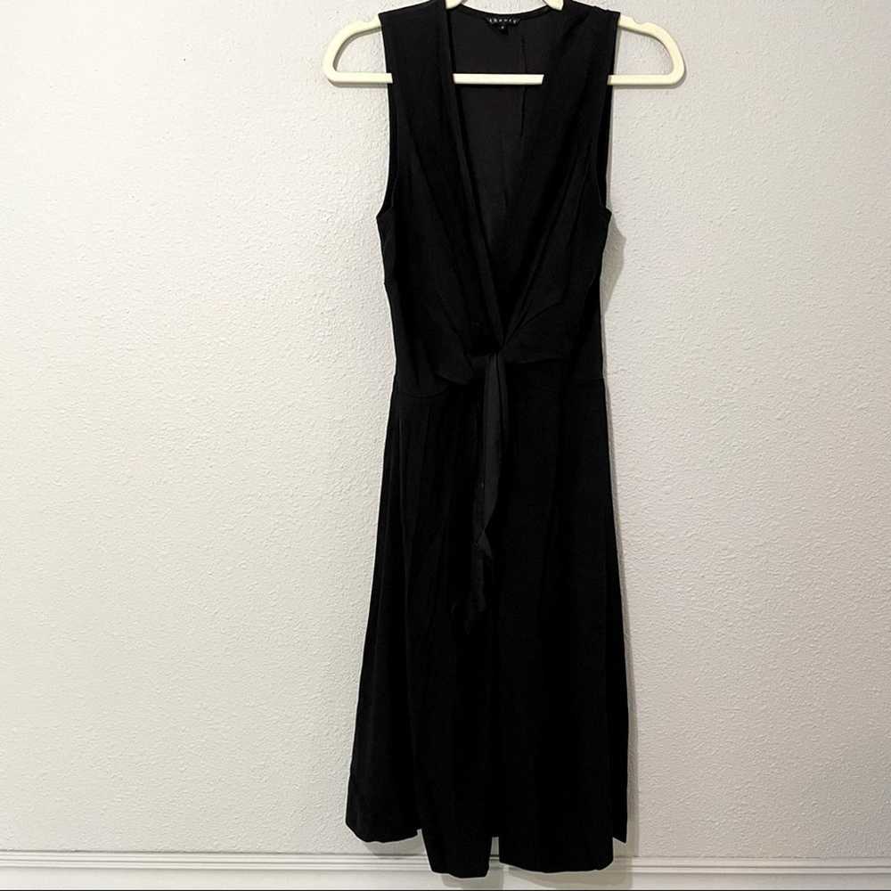 Theory Black Sleeveless Tie Waist Knee Length Dre… - image 1