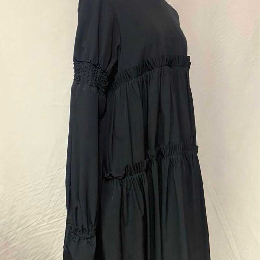 SOLOV Black Long Sleeve Flared Knee-Length Dress - image 2