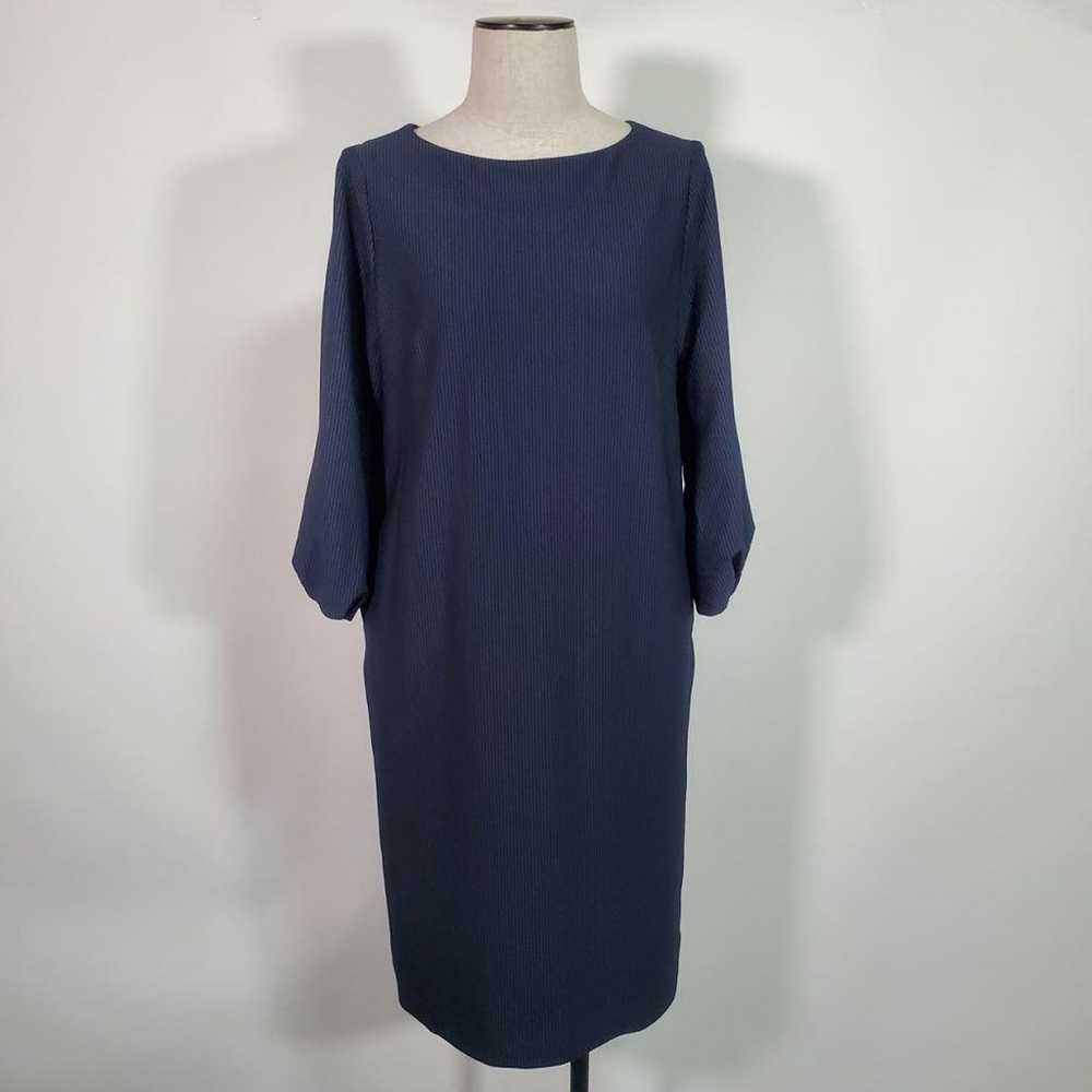 Ladies' knee-length dress, size M, navy blue, str… - image 1