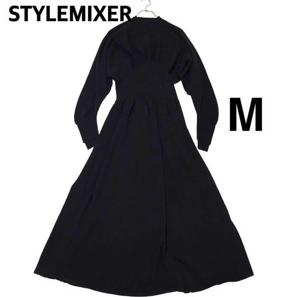 Style Mixer Waist Gathered Knit Dress Black - image 1