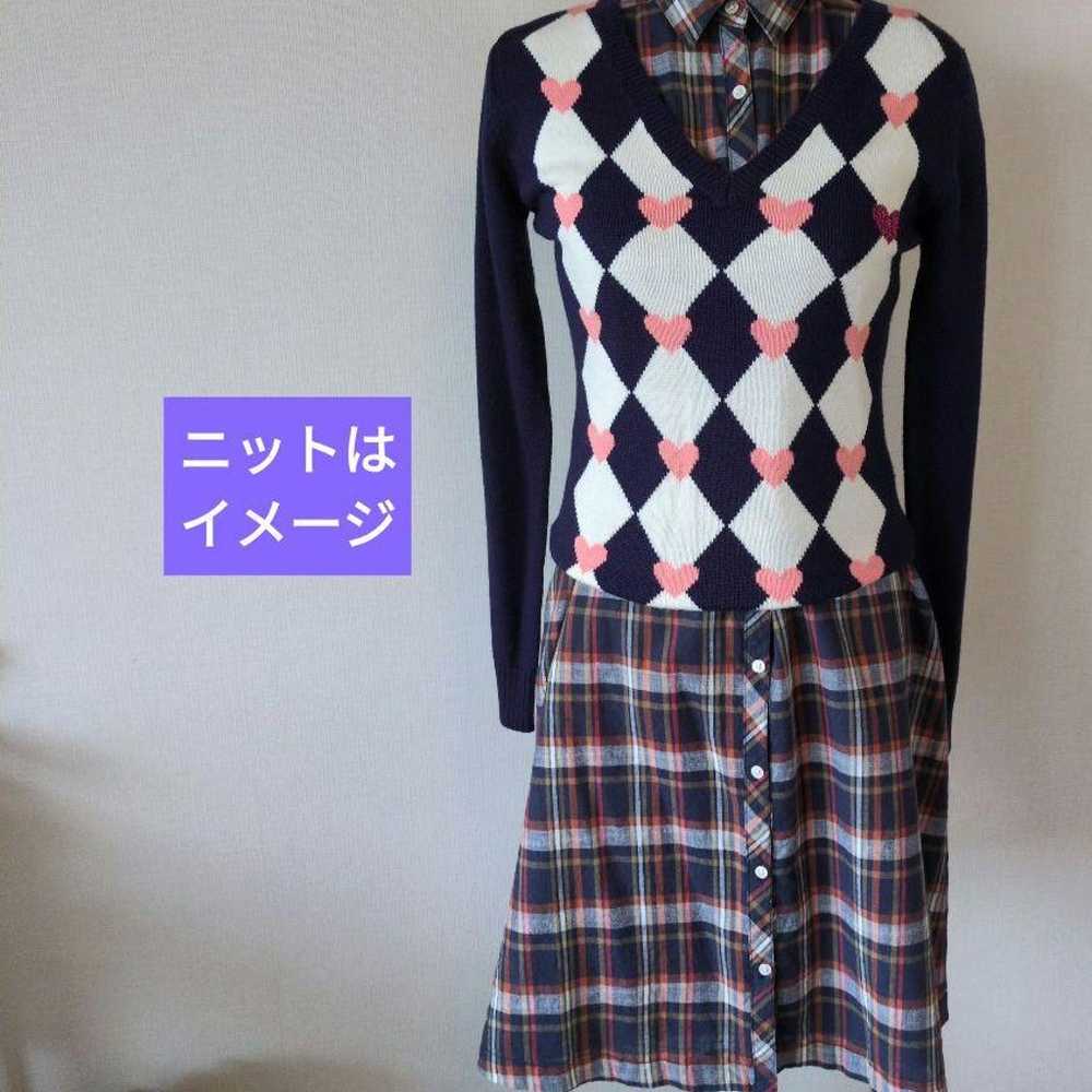 Dessan Untitled French Sleeve Check Dress Linen B… - image 11