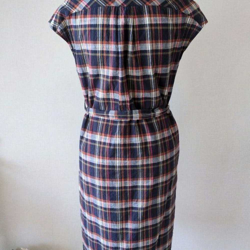 Dessan Untitled French Sleeve Check Dress Linen B… - image 4