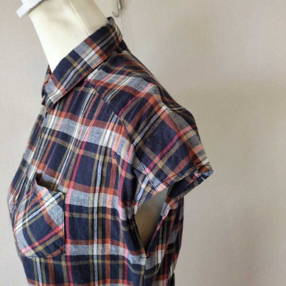 Dessan Untitled French Sleeve Check Dress Linen B… - image 5