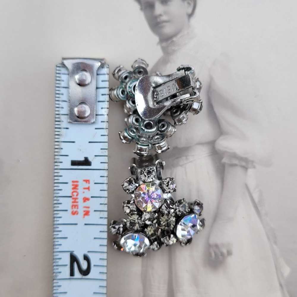 Vintage WEISS Aurora Borealis Smokey Grey Rhinest… - image 5