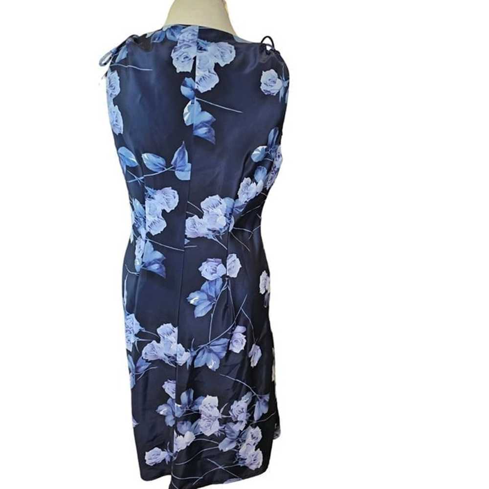 Y2K Womens Large Summer Slip Dress Navy Blue Flor… - image 4