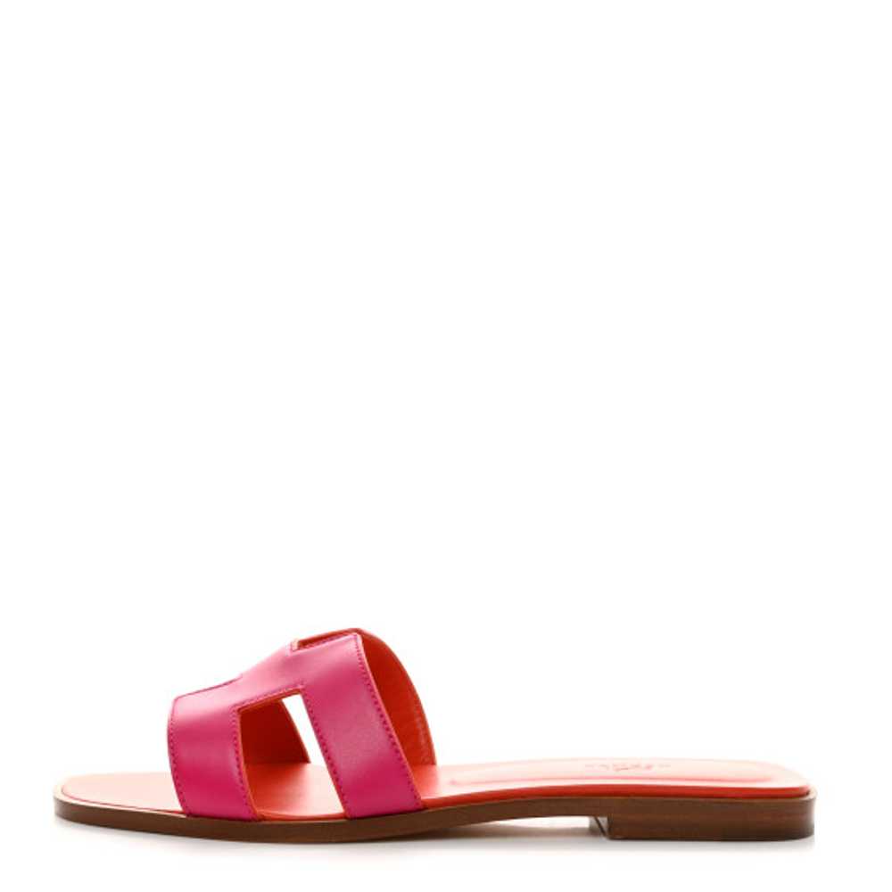 HERMES Box Calfskin Oran Sandals 40.5 Rose Flash … - image 1