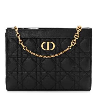 CHRISTIAN DIOR Calfskin Cannage Caro Zipped Pouch 