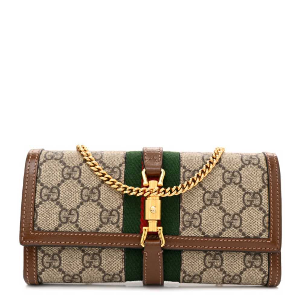 GUCCI GG Supreme Monogram Azalea Calfskin Web Jac… - image 1