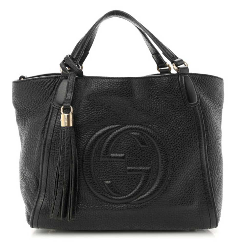 GUCCI Pebbled Calfskin Small Soho Shoulder Bag Bl… - image 1