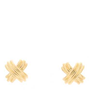 TIFFANY 18K Yellow Gold Small Signature X Earrings - image 1