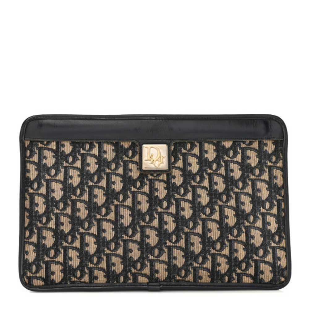 CHRISTIAN DIOR Monogram Pouch Clutch Navy Blue - image 1