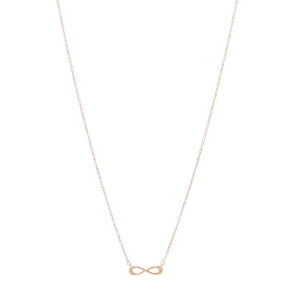 TIFFANY 18K Rose Gold Infinity Pendant Necklace - image 1