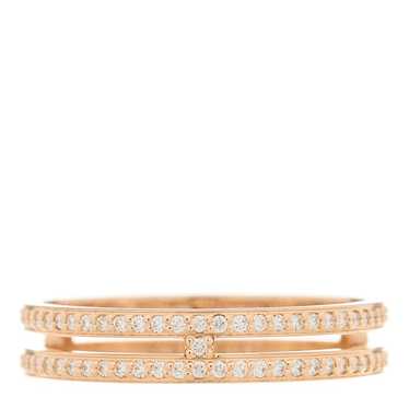 HERMES 18K Rose Gold Diamond Ariane Wedding Band … - image 1