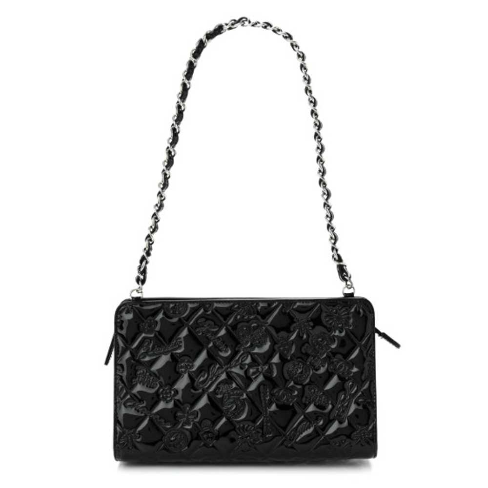 CHANEL Patent Calfskin Lucky Symbols Pochette Bla… - image 1