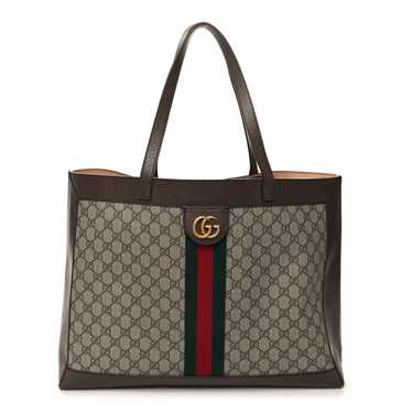 GUCCI GG Supreme Monogram Web Ophidia Tote Brown - image 1