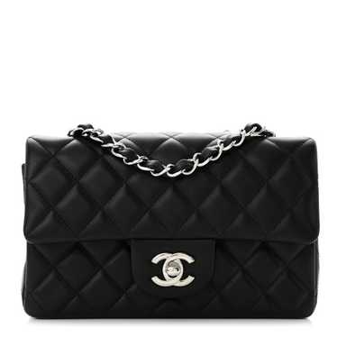 CHANEL Lambskin Quilted Mini Rectangular Flap Blac