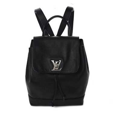 LOUIS VUITTON Calfskin Lockme Backpack Black