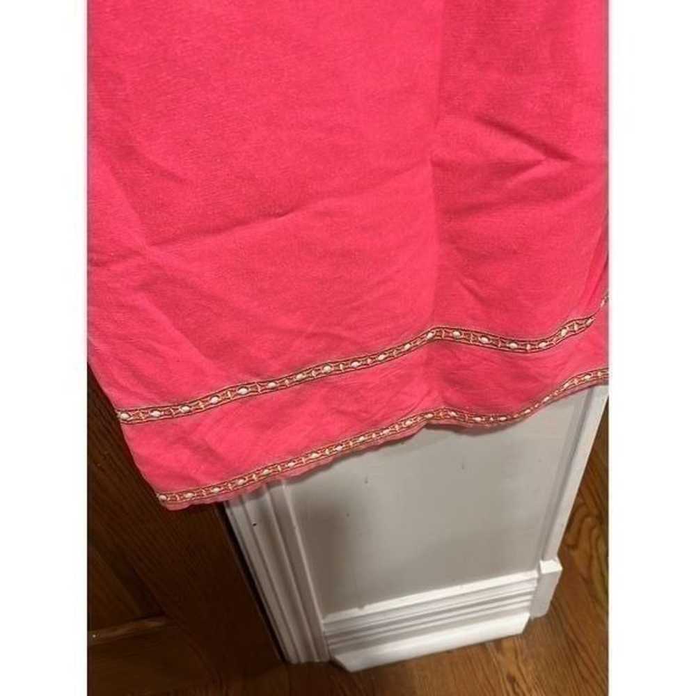 Vineyard Vines Pink Beaded Shimmer Linen Sleevele… - image 5