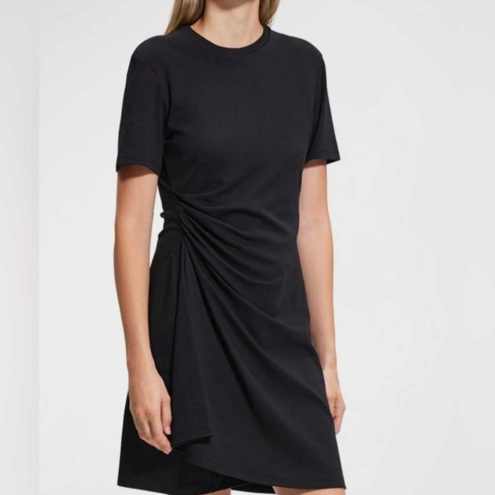 Theory Black 100% Pima Cotton T Shirt Mini Dress … - image 1