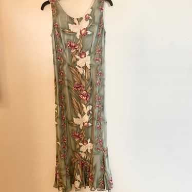 Vintage Young Hawaii Long Muumuu Hawaiian Orchid … - image 1