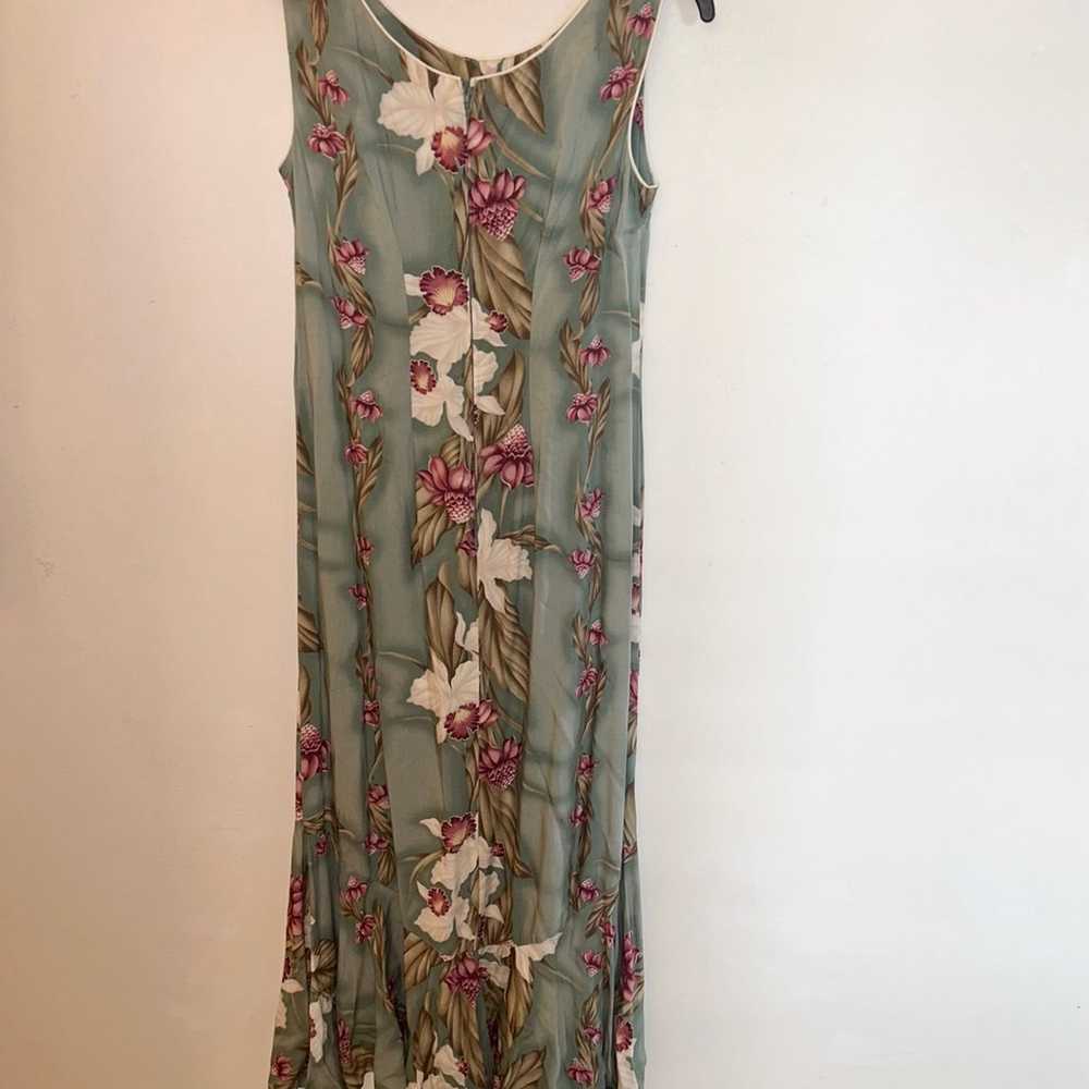 Vintage Young Hawaii Long Muumuu Hawaiian Orchid … - image 2