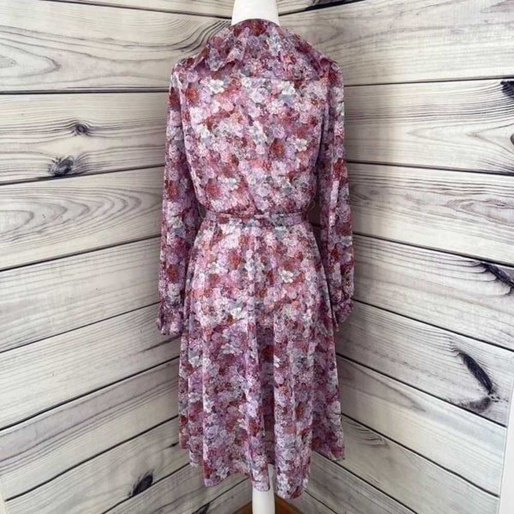 Vintage 70s Floral Ruffle Long Sleeve Dress - image 5