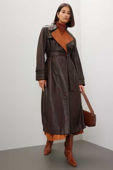 Derek Lam Collective Faux Leather Trench Coat