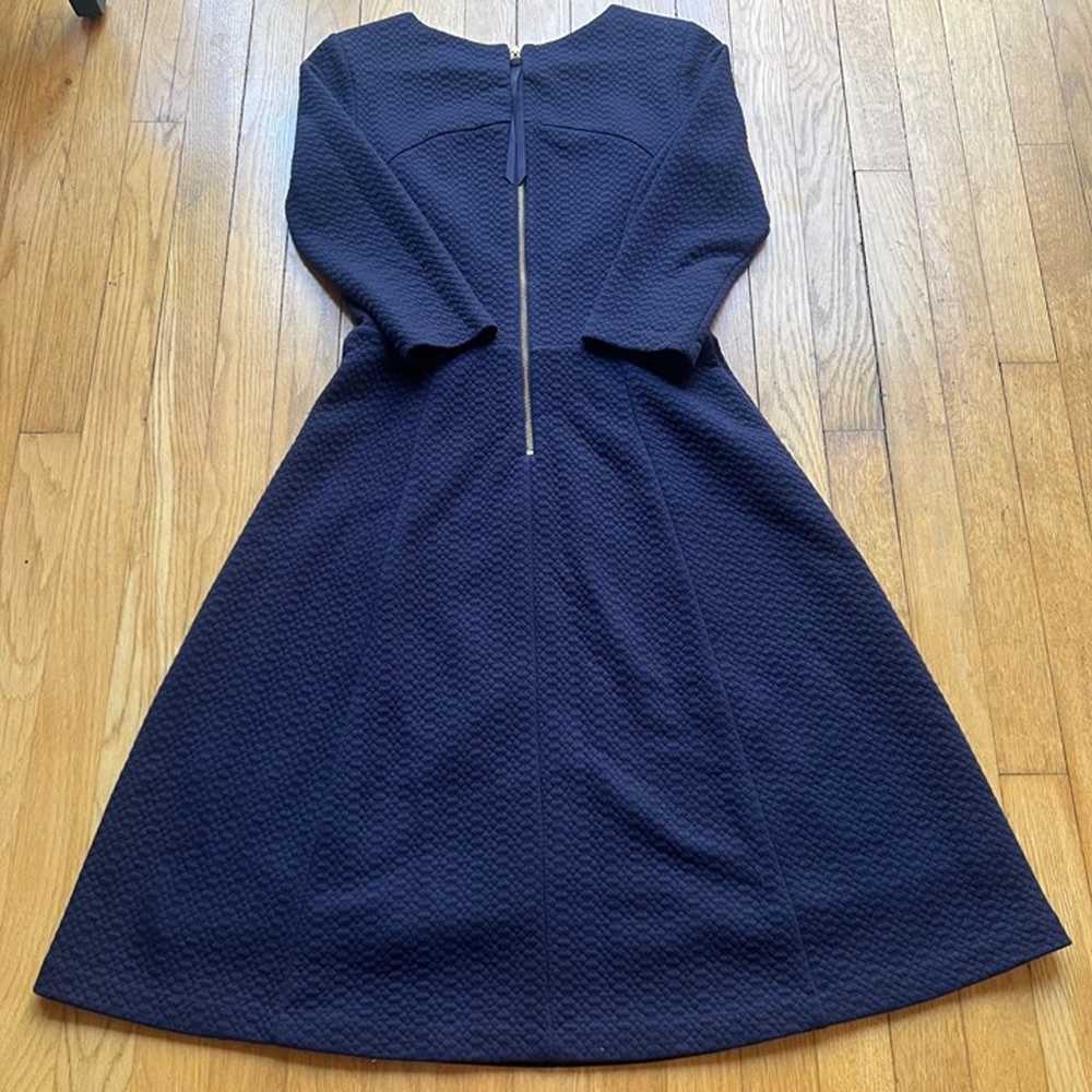 Boden Size 4R Navy Blue Textured 3/4 Sleeve Curve… - image 10