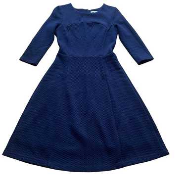 Boden Size 4R Navy Blue Textured 3/4 Sleeve Curve… - image 1