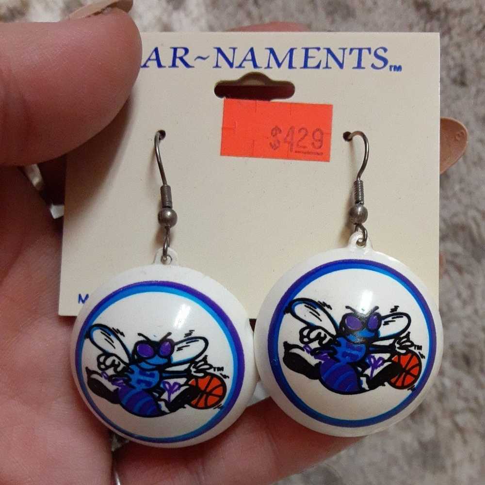 Vintage Charlotte Hornets 1990s Earrings - image 3