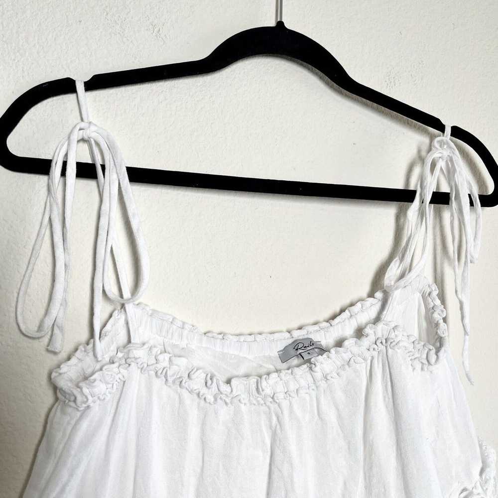 Rails Caralyn White Linen Short Eyelet Ruffle Tie… - image 5