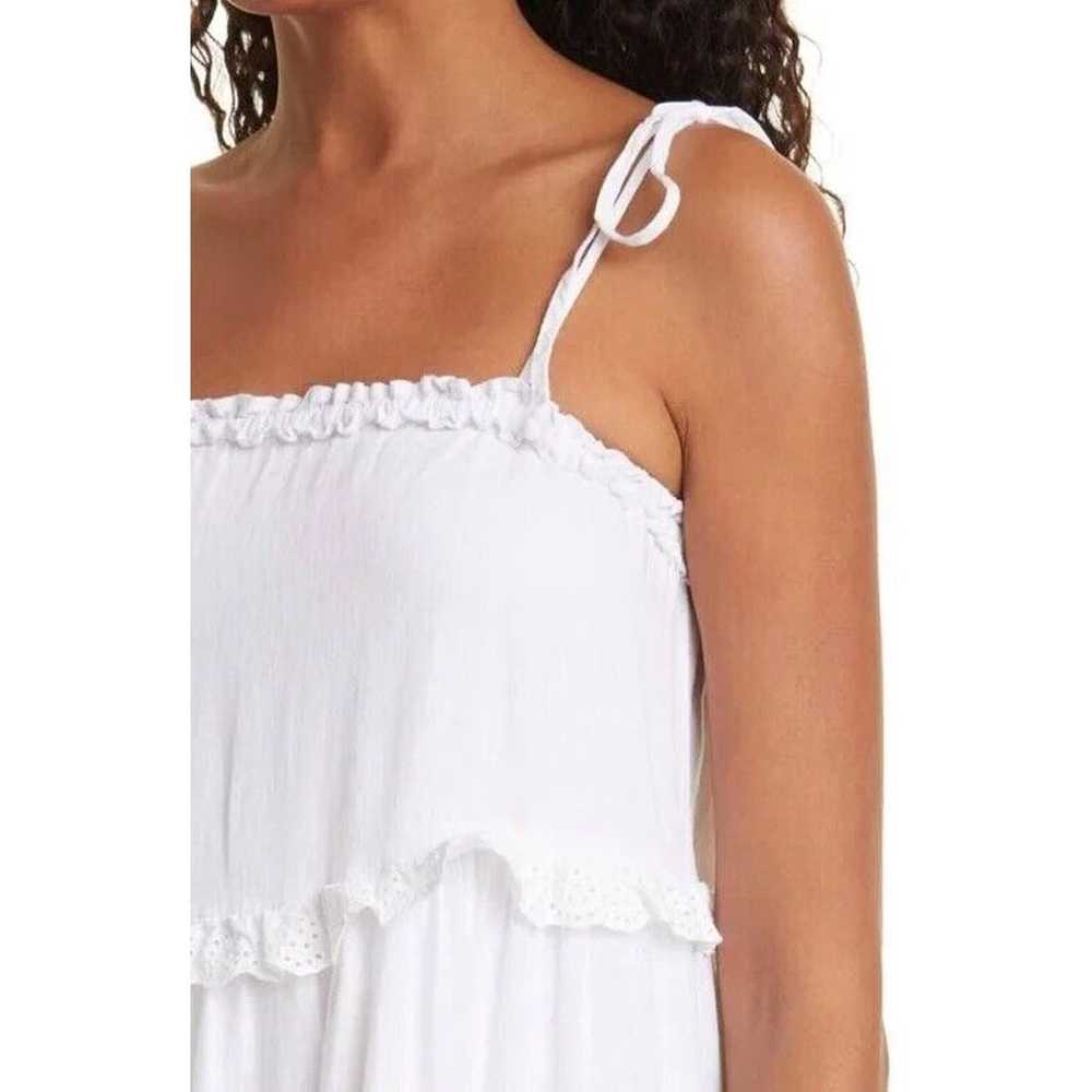 Rails Caralyn White Linen Short Eyelet Ruffle Tie… - image 6