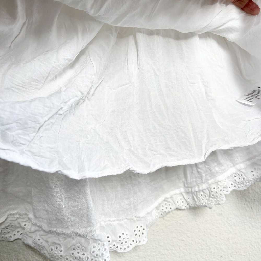 Rails Caralyn White Linen Short Eyelet Ruffle Tie… - image 7