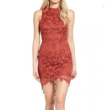 ASTR The Label Samantha Floral Lace High Low Dress