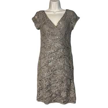 Scarlett Woman 4 Elegant Taupe Lace Cocktail Dress