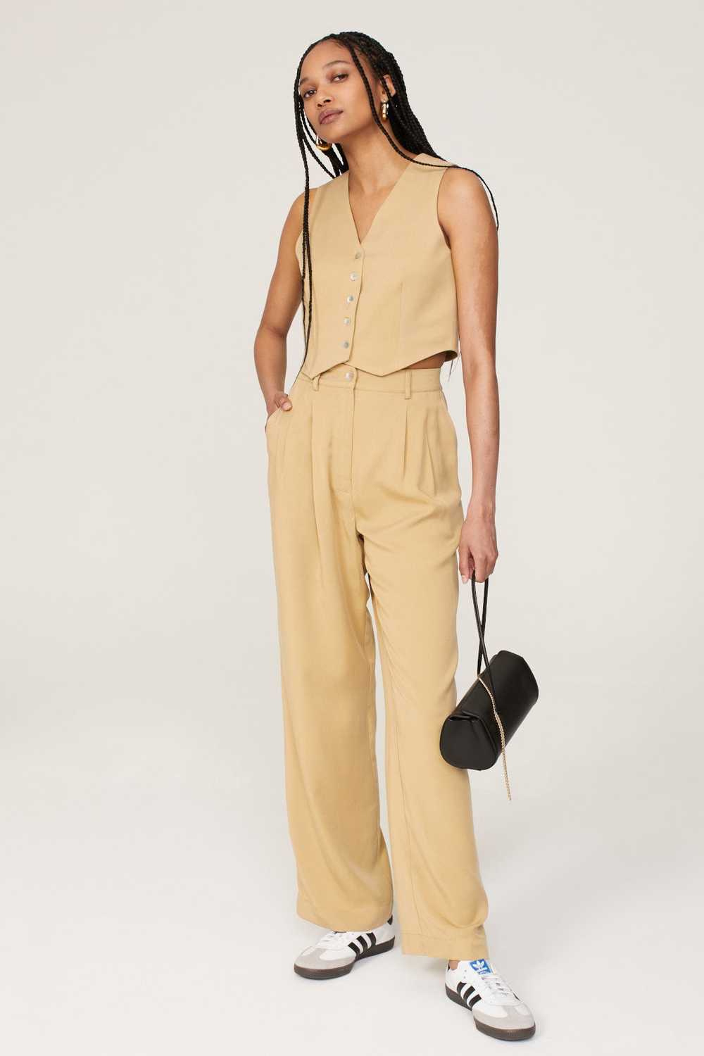 DONNI. Sand Twill Crop Vest - image 1