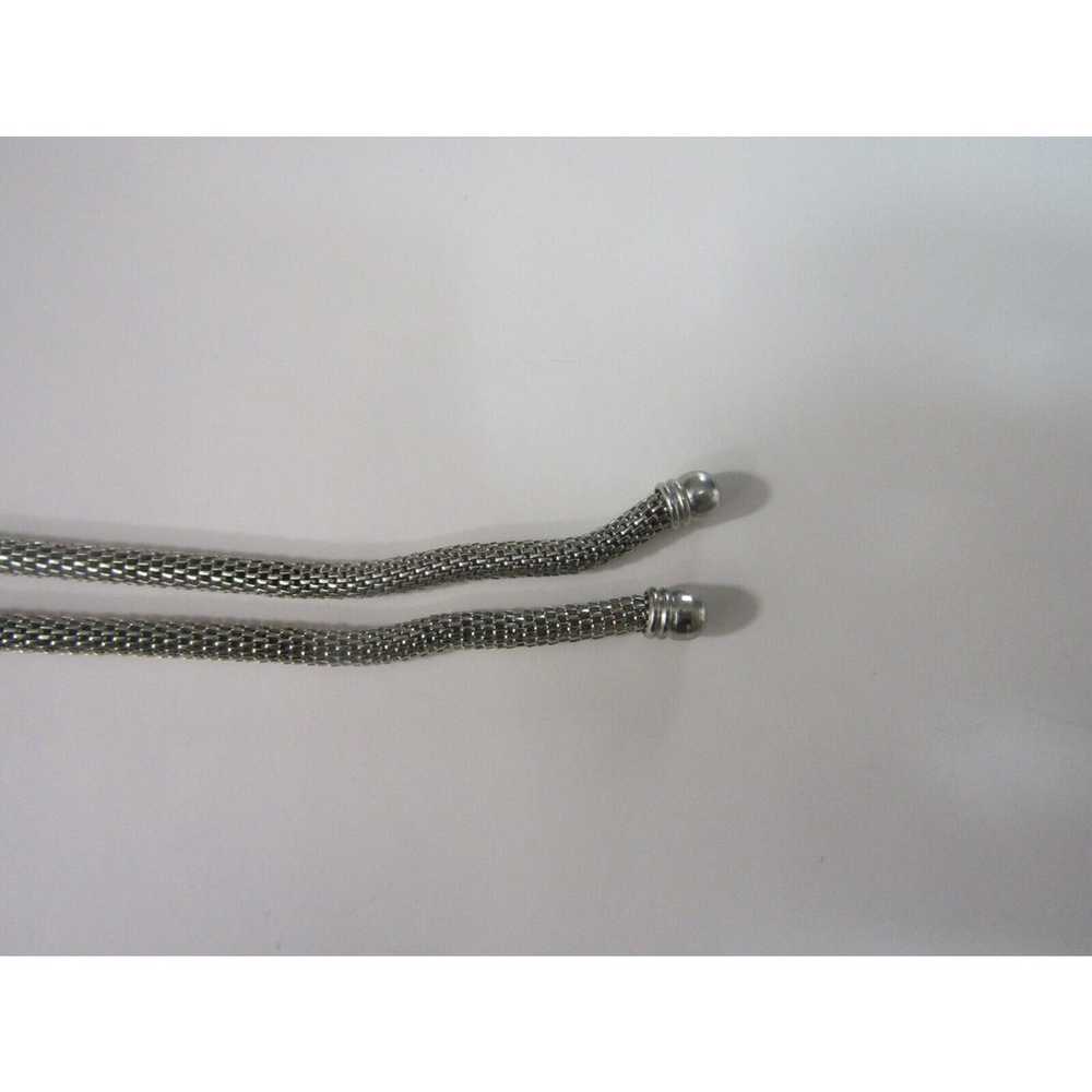 Silver Tone Snake Rope Knot Necklace 42" Retro Wi… - image 3