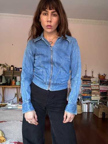 Faded Glory Rare 70s Moto Denim Jacket (XS) | Used